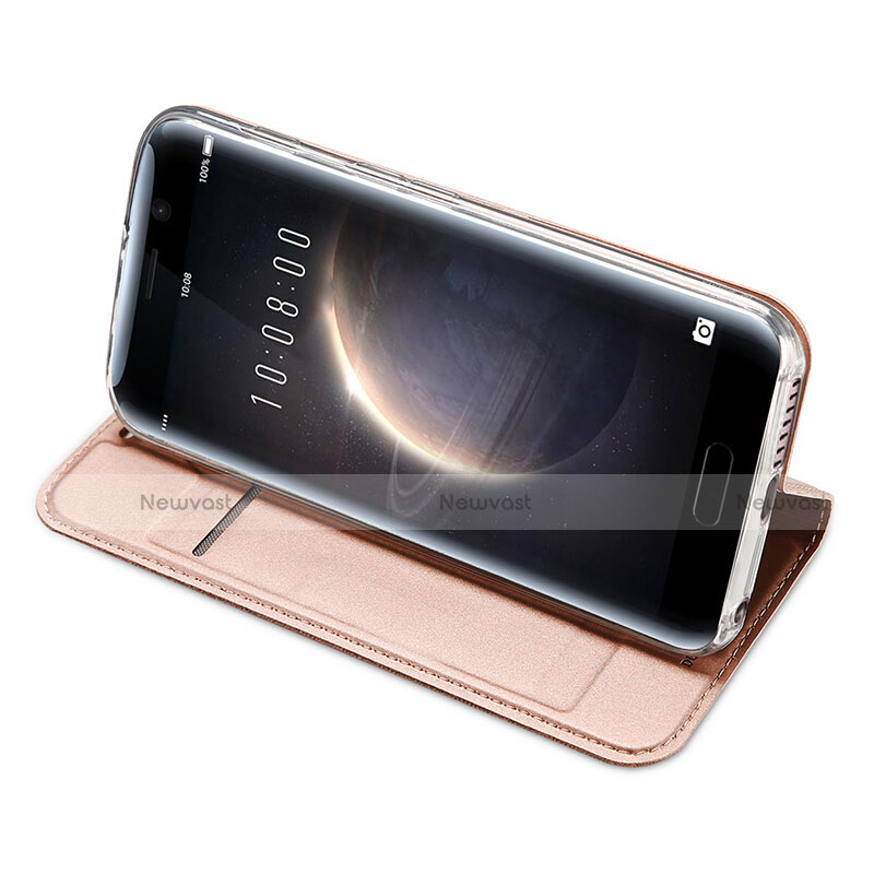 Leather Case Stands Flip Cover for Huawei Honor Magic Rose Gold