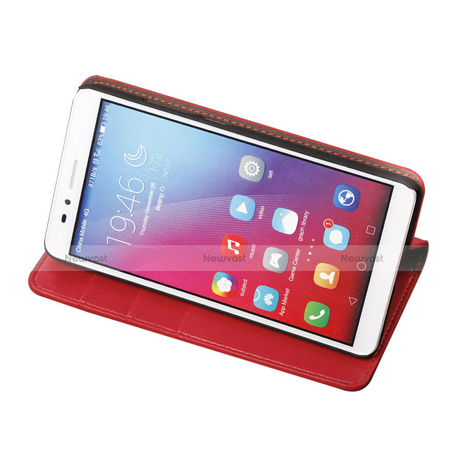 Leather Case Stands Flip Cover for Huawei Honor Play 5X Red