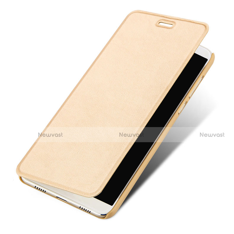 Leather Case Stands Flip Cover for Huawei Honor Play 6 Gold