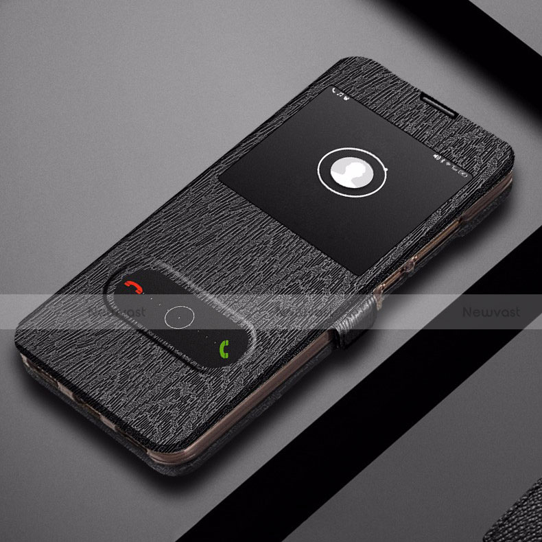 Leather Case Stands Flip Cover for Huawei Honor Play 8A Black