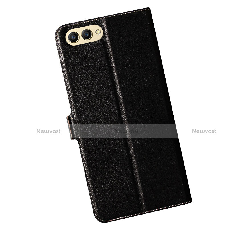 Leather Case Stands Flip Cover for Huawei Honor View 10 Black