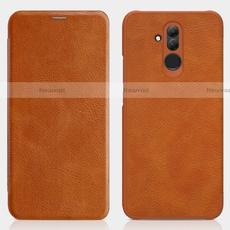 Leather Case Stands Flip Cover for Huawei Maimang 7 Brown