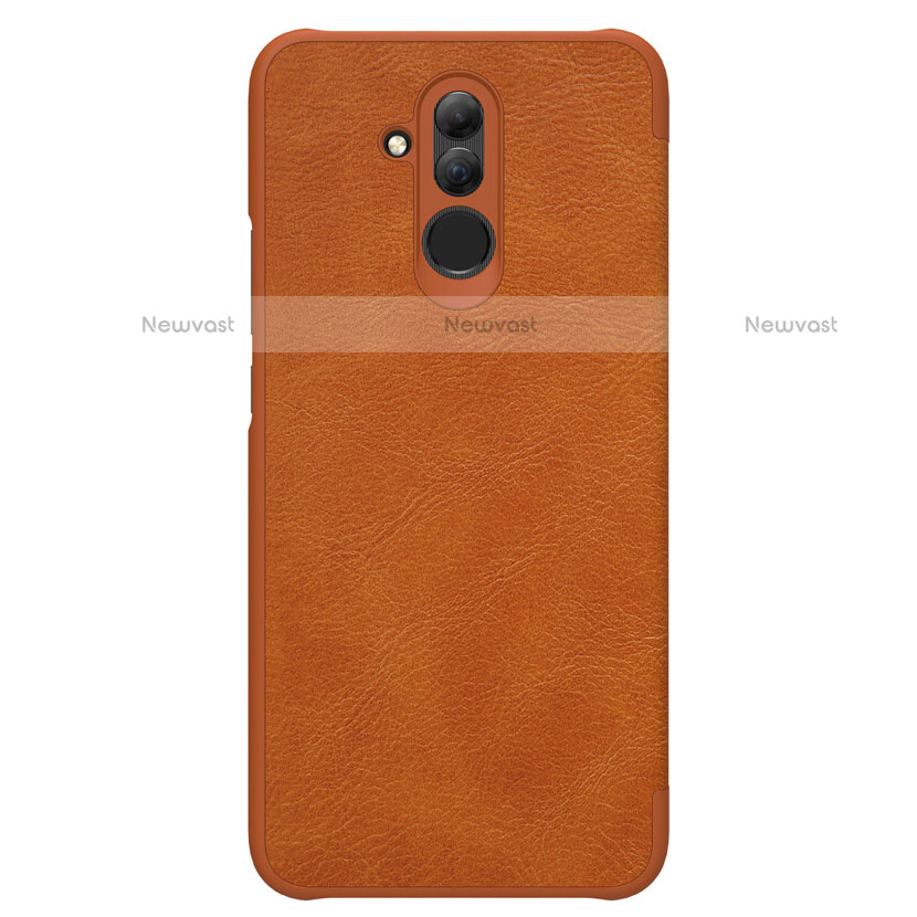 Leather Case Stands Flip Cover for Huawei Maimang 7 Brown