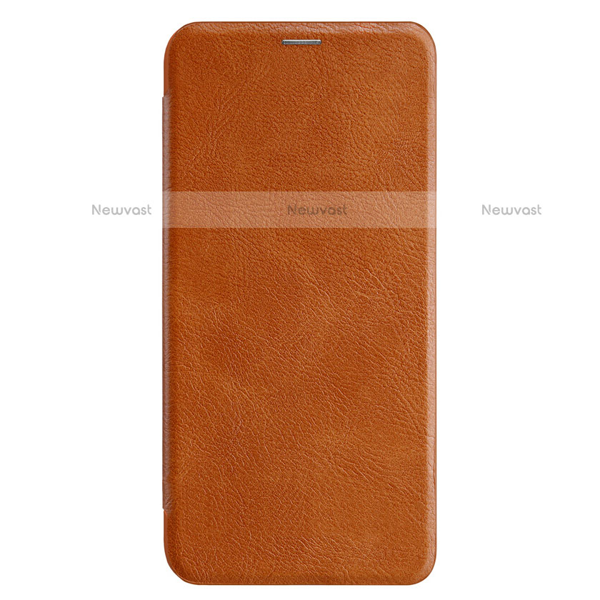 Leather Case Stands Flip Cover for Huawei Maimang 7 Brown