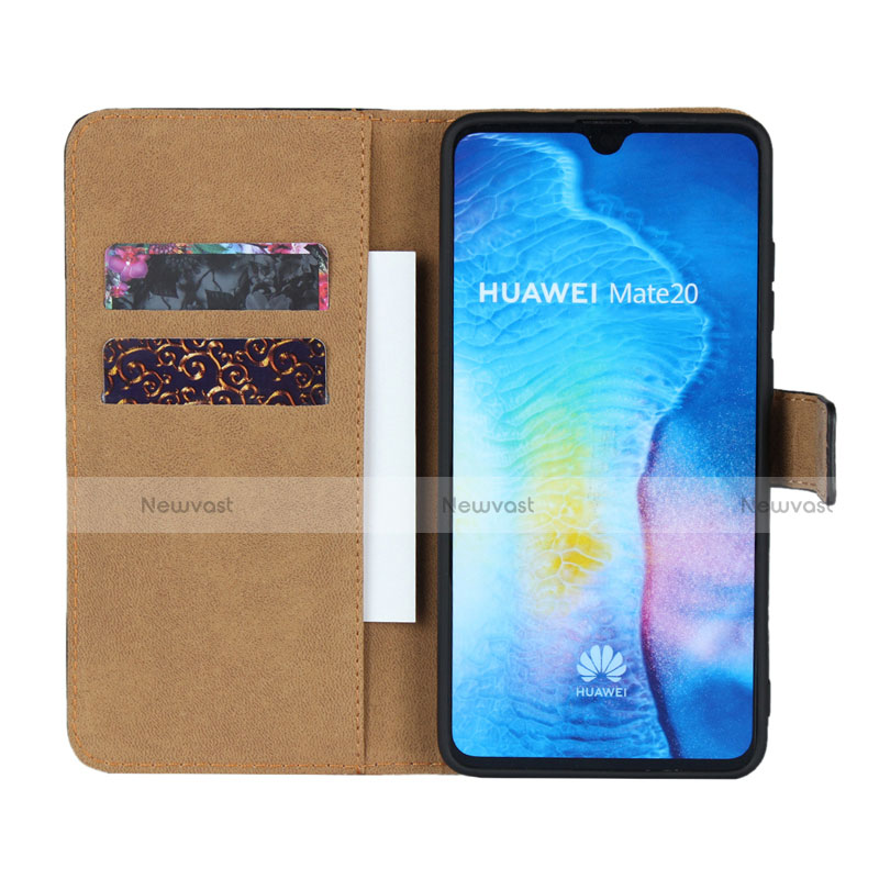 Leather Case Stands Flip Cover for Huawei Mate 20 Black