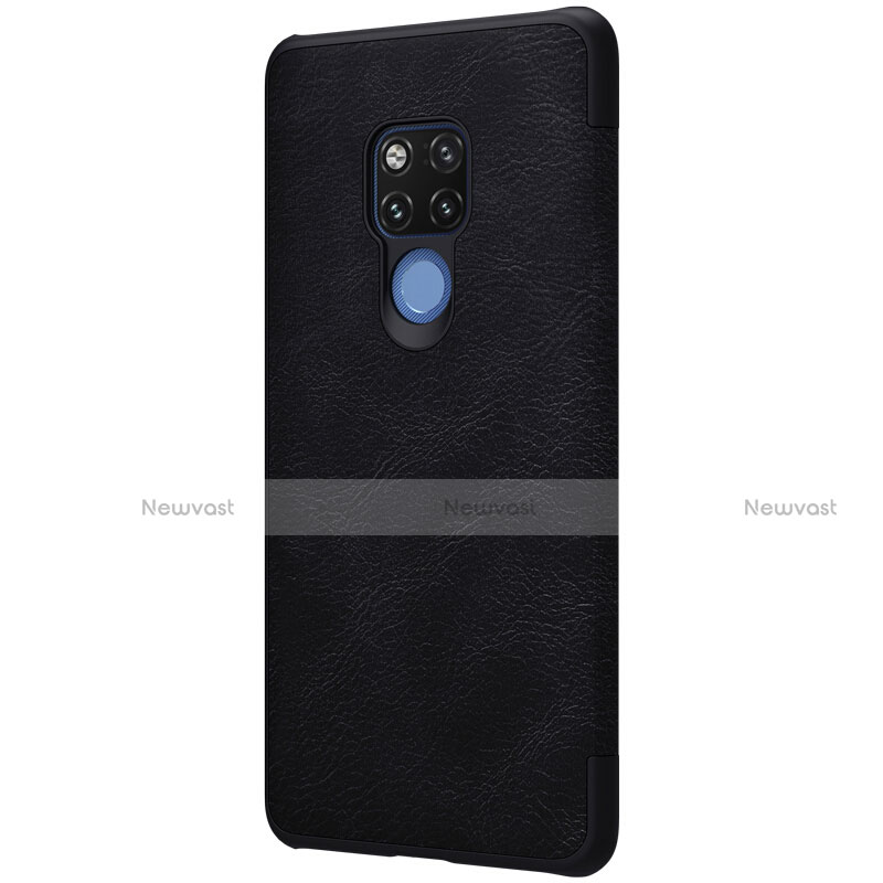 Leather Case Stands Flip Cover for Huawei Mate 20 X 5G Black