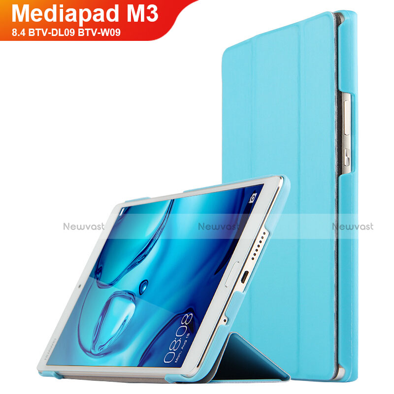 Leather Case Stands Flip Cover for Huawei Mediapad M3 8.4 BTV-DL09 BTV-W09 Cyan