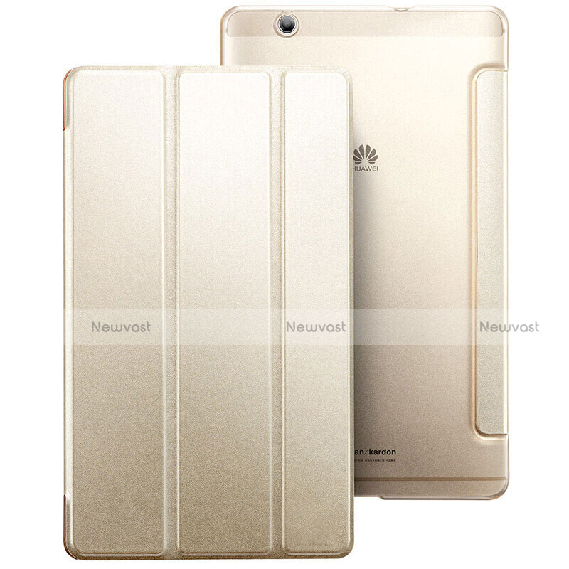 Leather Case Stands Flip Cover for Huawei MediaPad M3 Gold