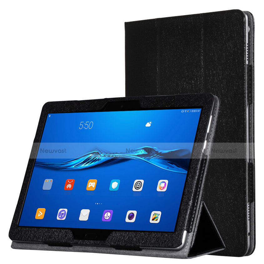 Leather Case Stands Flip Cover for Huawei MediaPad M3 Lite Black