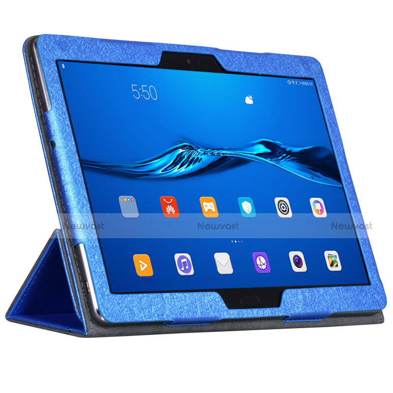 Leather Case Stands Flip Cover for Huawei MediaPad M3 Lite Blue