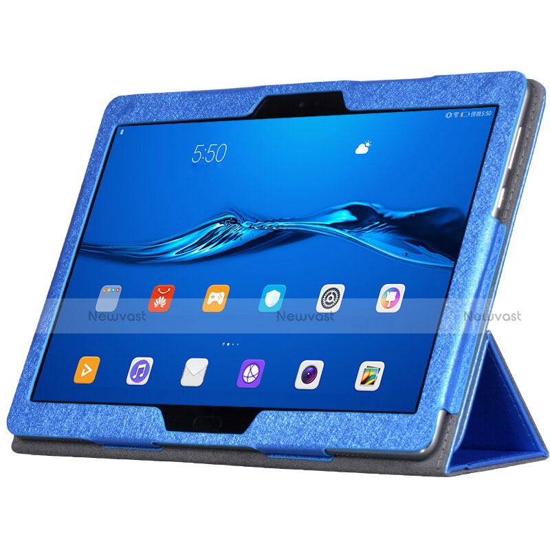 Leather Case Stands Flip Cover for Huawei MediaPad M3 Lite Blue