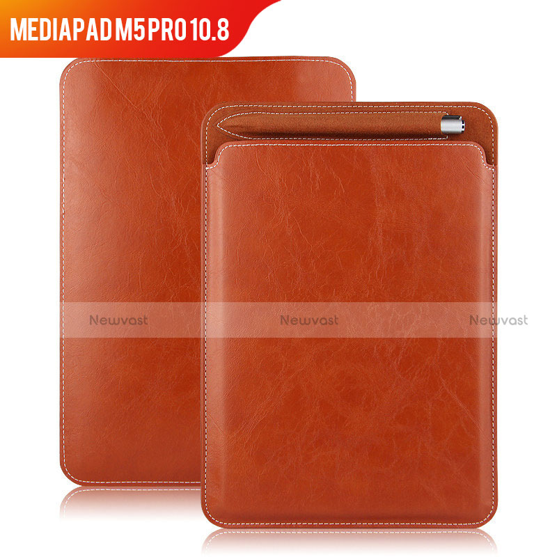 Leather Case Stands Flip Cover for Huawei MediaPad M5 Pro 10.8 Brown