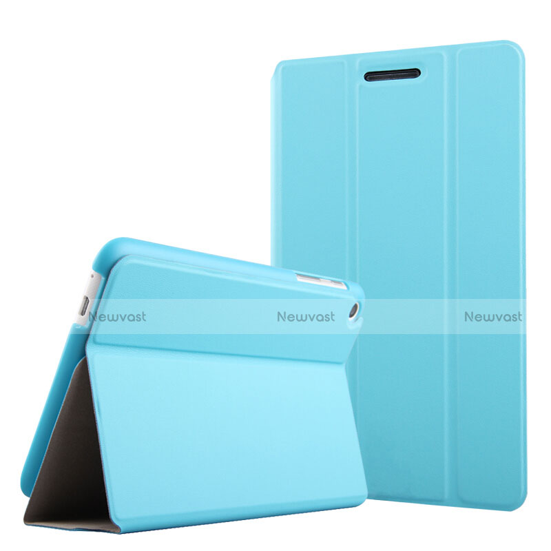 Leather Case Stands Flip Cover for Huawei Mediapad T1 7.0 T1-701 T1-701U Sky Blue