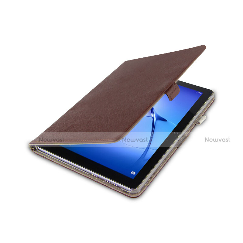 Leather Case Stands Flip Cover for Huawei MediaPad T3 10 AGS-L09 AGS-W09 Brown