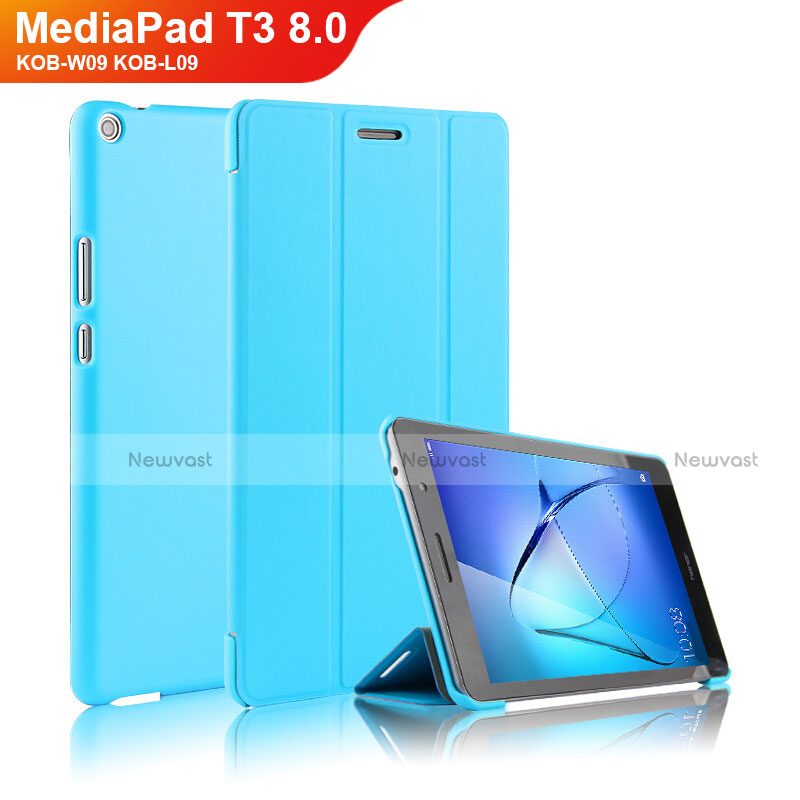 Leather Case Stands Flip Cover for Huawei MediaPad T3 8.0 KOB-W09 KOB-L09 Sky Blue