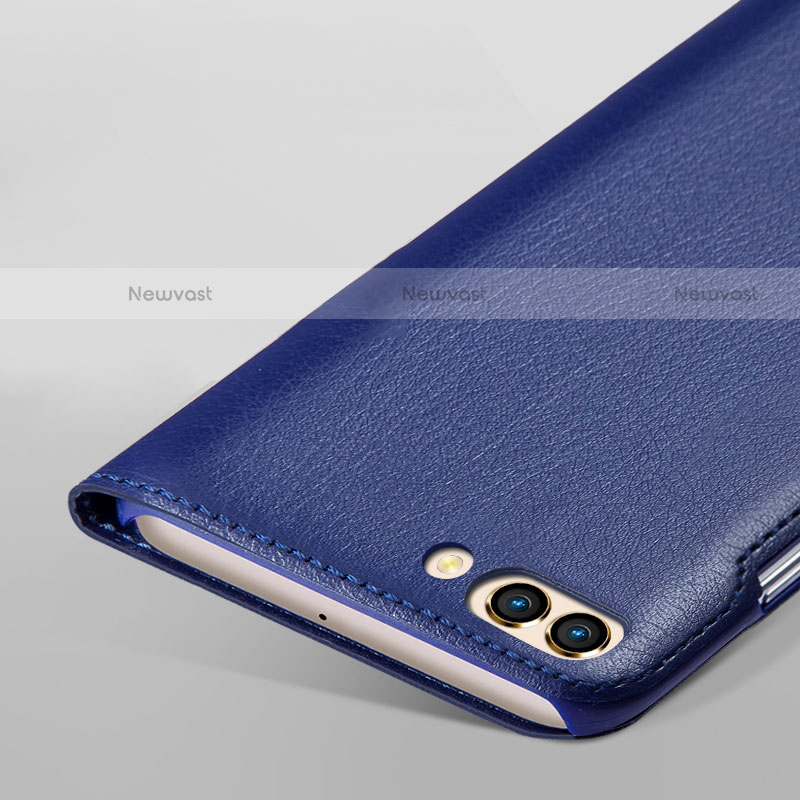 Leather Case Stands Flip Cover for Huawei Nova 2S Blue