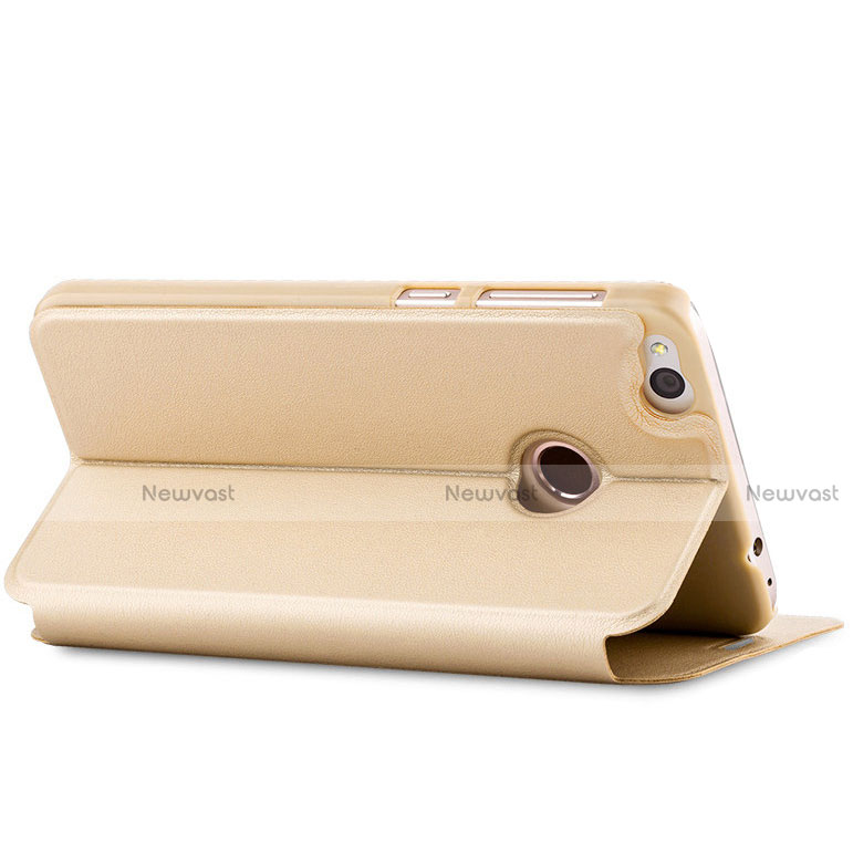 Leather Case Stands Flip Cover for Huawei Nova Lite Gold