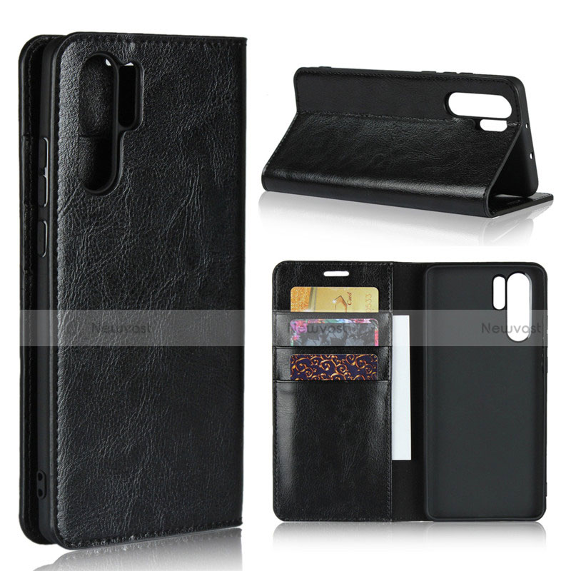 Leather Case Stands Flip Cover for Huawei P30 Pro Black