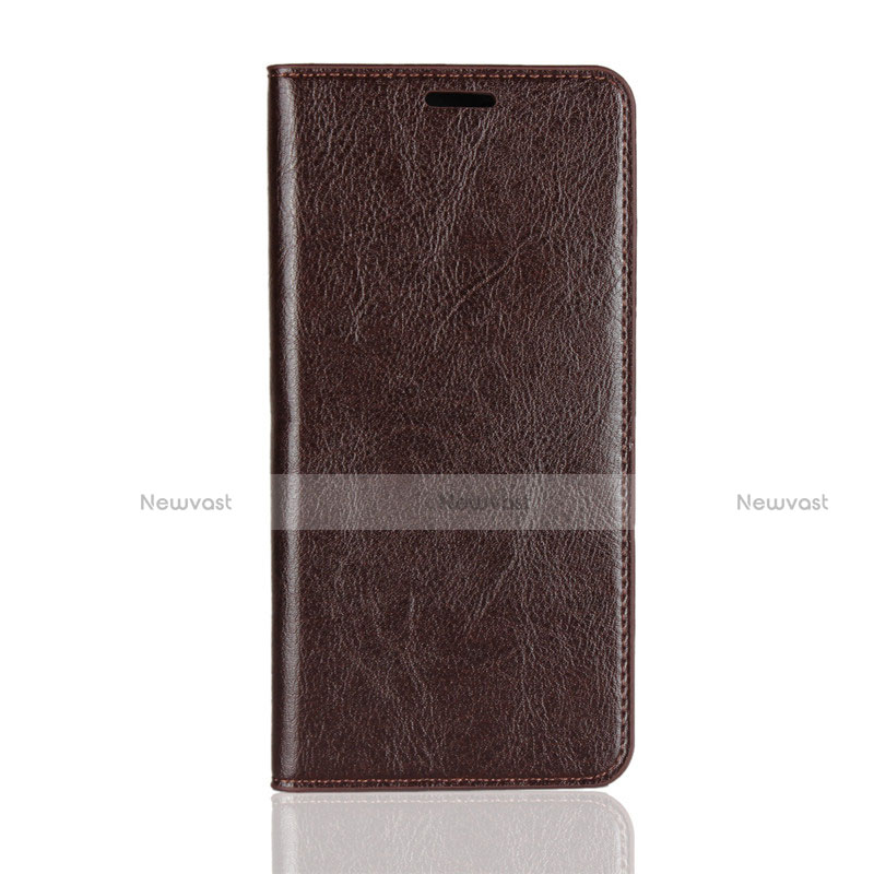 Leather Case Stands Flip Cover for Huawei P30 Pro Brown