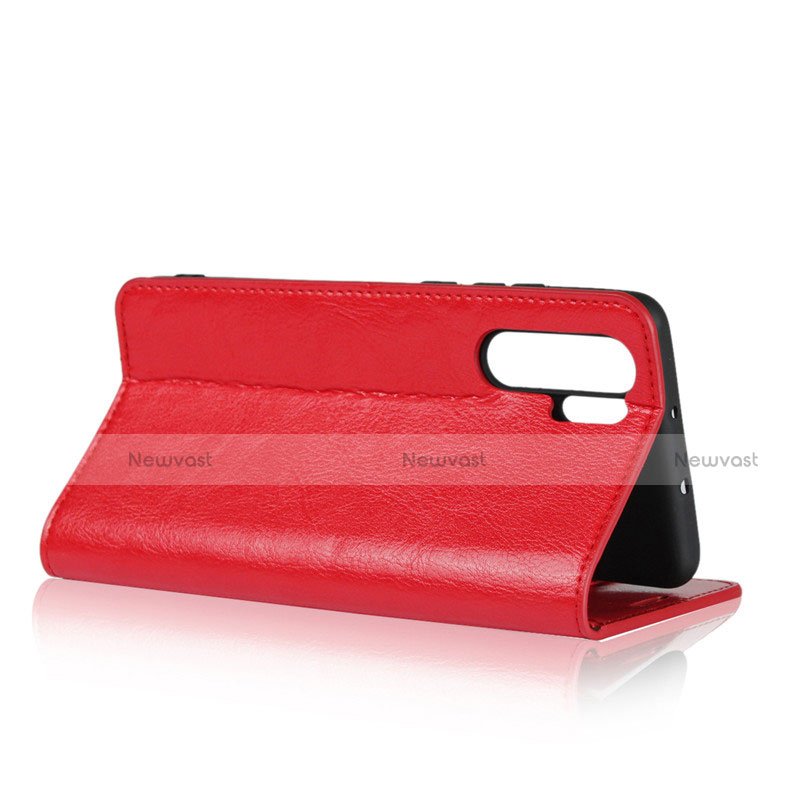 Leather Case Stands Flip Cover for Huawei P30 Pro New Edition Red