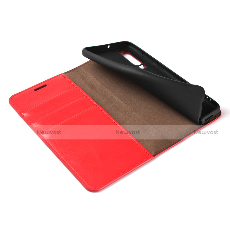 Leather Case Stands Flip Cover for Huawei P30 Red