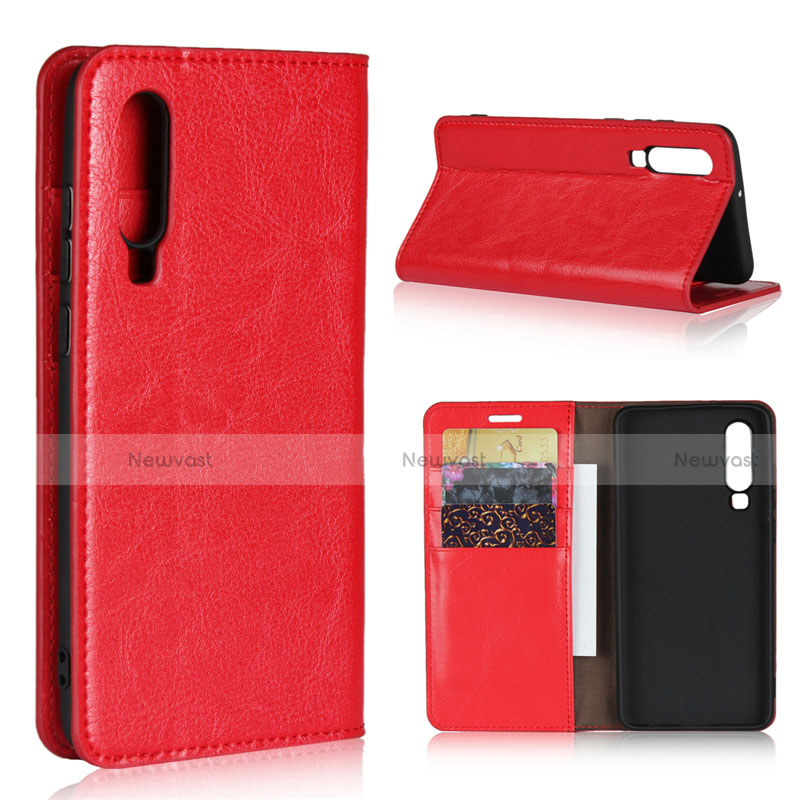 Leather Case Stands Flip Cover for Huawei P30 Red