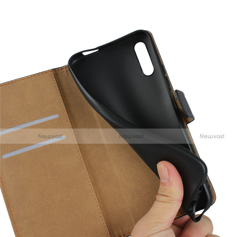 Leather Case Stands Flip Cover for Huawei Y9 Prime (2019) Black