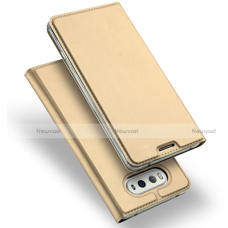 Leather Case Stands Flip Cover for LG G6 Gold