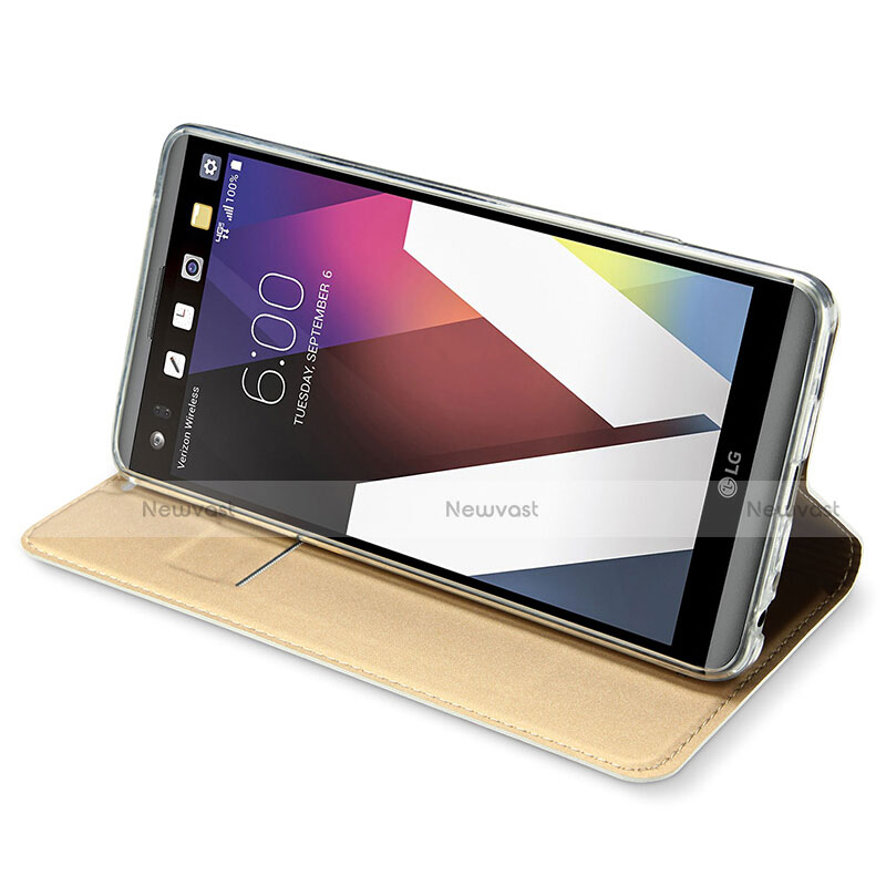 Leather Case Stands Flip Cover for LG G6 Gold