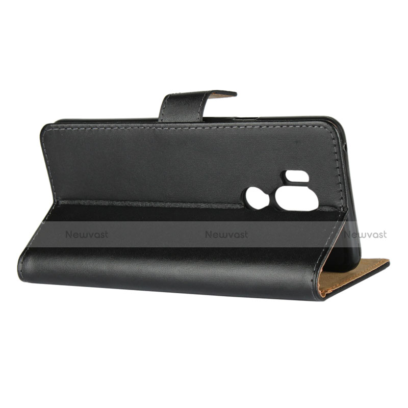 Leather Case Stands Flip Cover for LG G7 Black