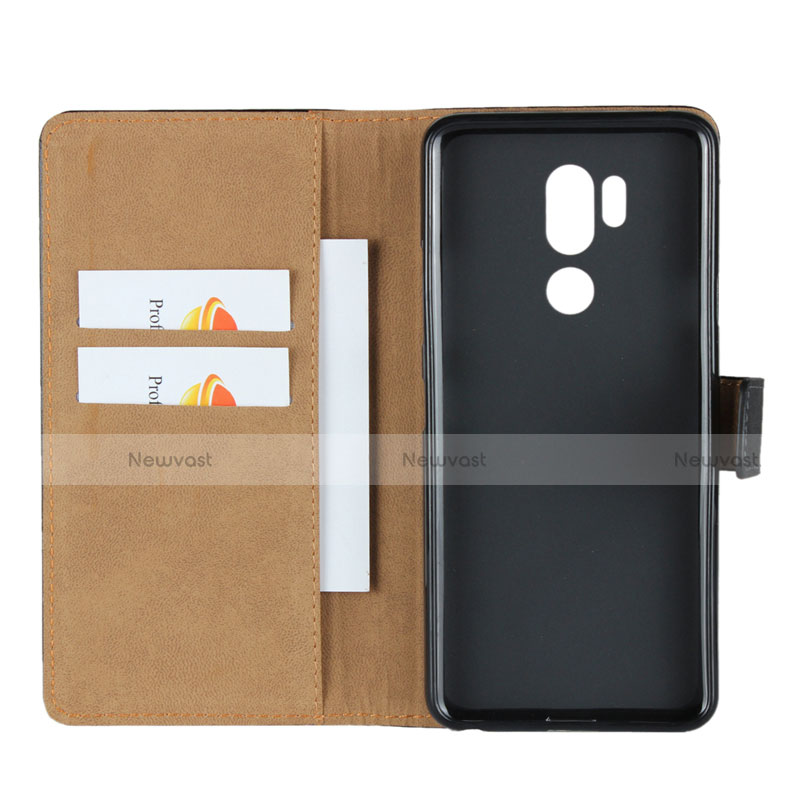 Leather Case Stands Flip Cover for LG G7 Black