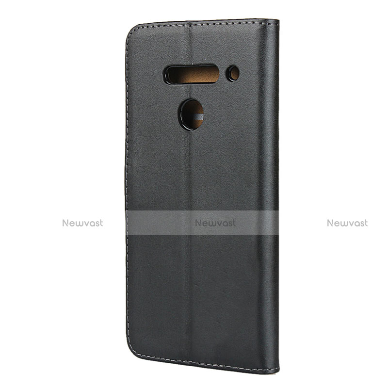 Leather Case Stands Flip Cover for LG V50 ThinQ 5G Black