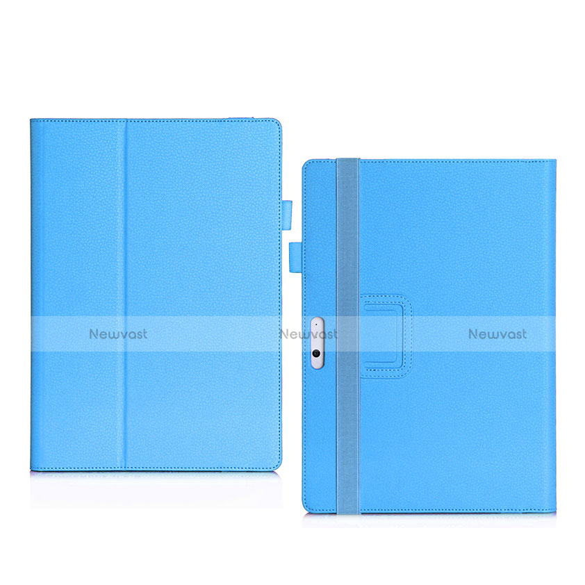 Leather Case Stands Flip Cover for Microsoft Surface Pro 3 Blue