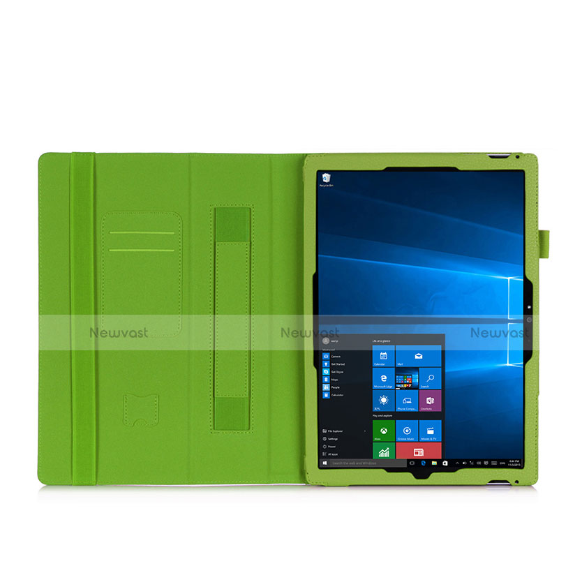 Leather Case Stands Flip Cover for Microsoft Surface Pro 3 Green