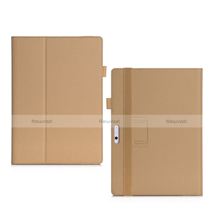 Leather Case Stands Flip Cover for Microsoft Surface Pro 4 Gold