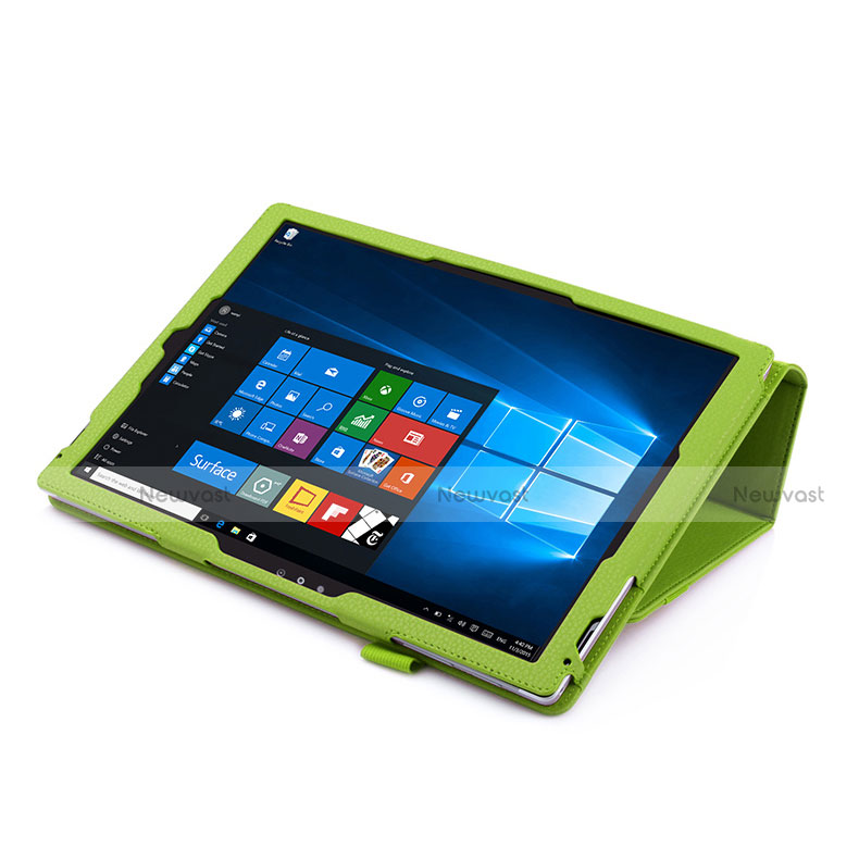 Leather Case Stands Flip Cover for Microsoft Surface Pro 4 Green