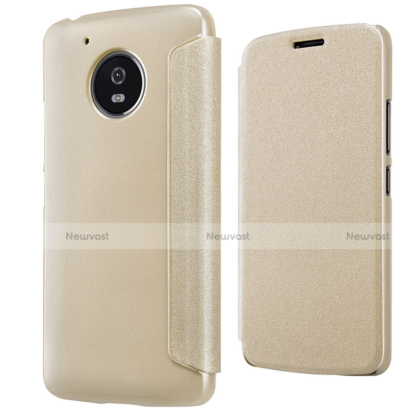 Leather Case Stands Flip Cover for Motorola Moto G5 Gold