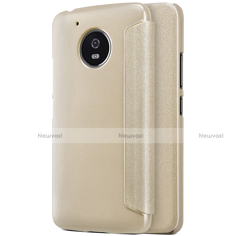 Leather Case Stands Flip Cover for Motorola Moto G5 Gold