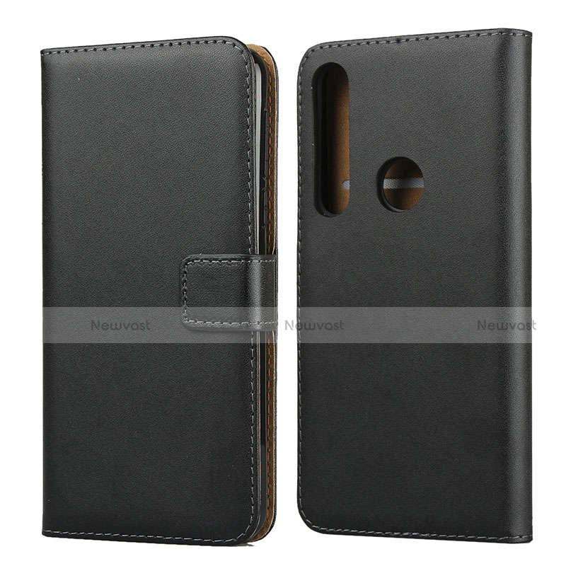 Leather Case Stands Flip Cover for Motorola Moto G8 Play Black