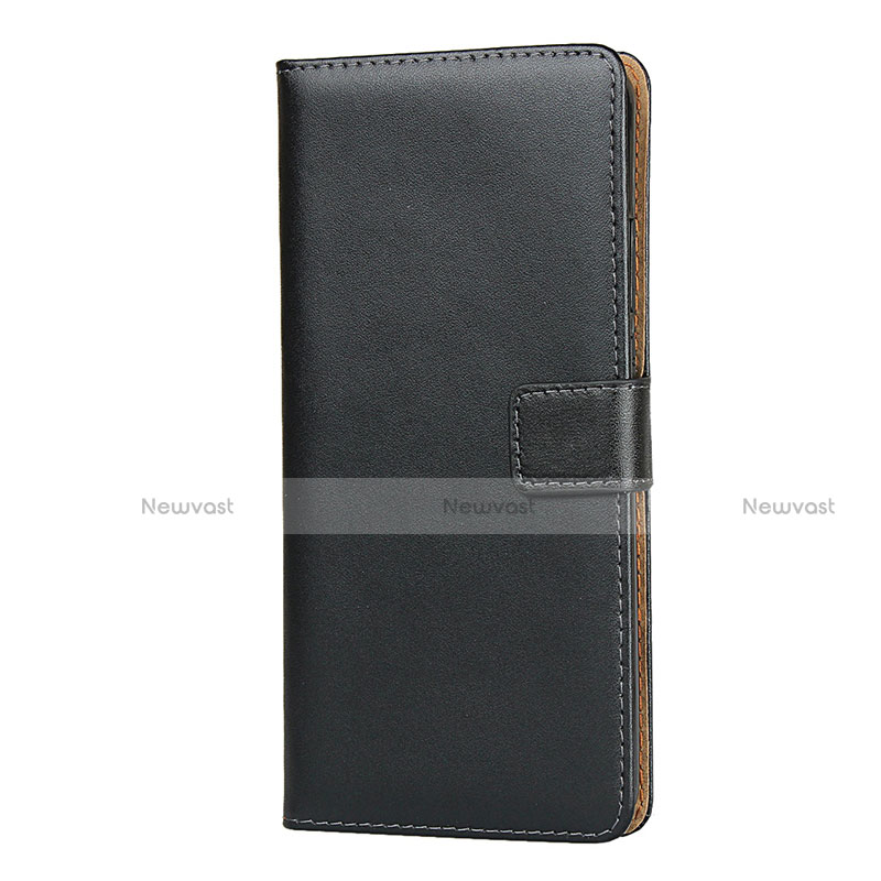 Leather Case Stands Flip Cover for Motorola Moto G8 Power Lite Black