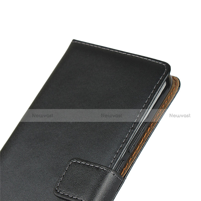 Leather Case Stands Flip Cover for Motorola Moto G8 Power Lite Black