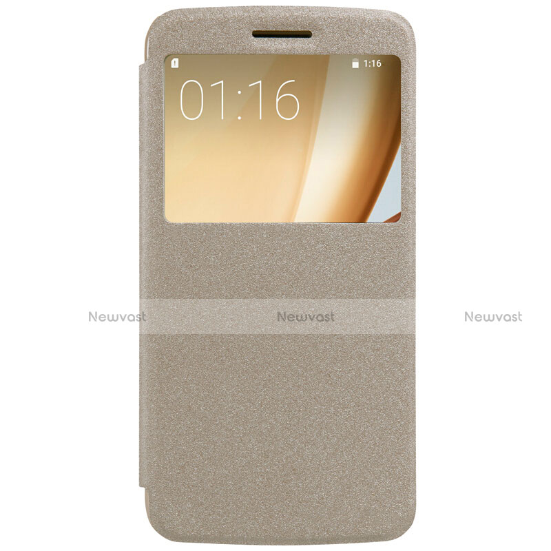 Leather Case Stands Flip Cover for Motorola Moto M XT1662 Gold