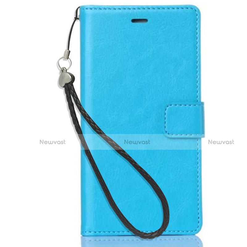 Leather Case Stands Flip Cover for Nokia 3.1 Plus Sky Blue