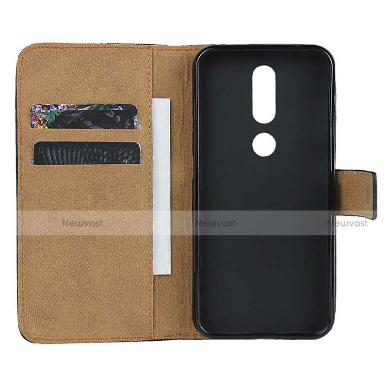 Leather Case Stands Flip Cover for Nokia 4.2 Black