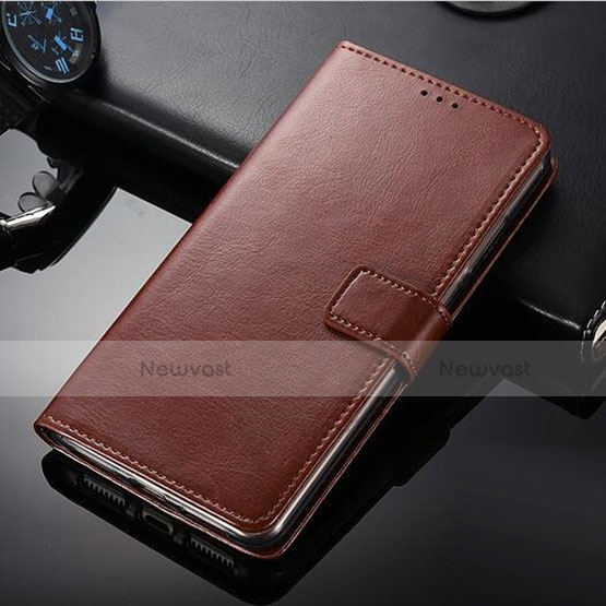 Leather Case Stands Flip Cover for Nokia 9 PureView Brown