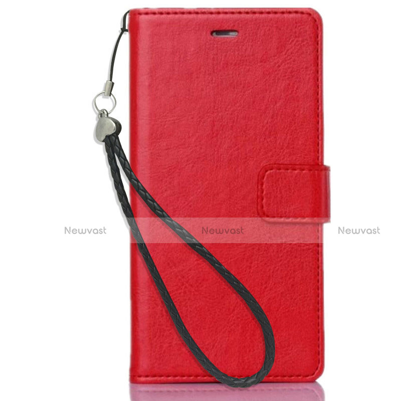 Leather Case Stands Flip Cover for Nokia X3 Red