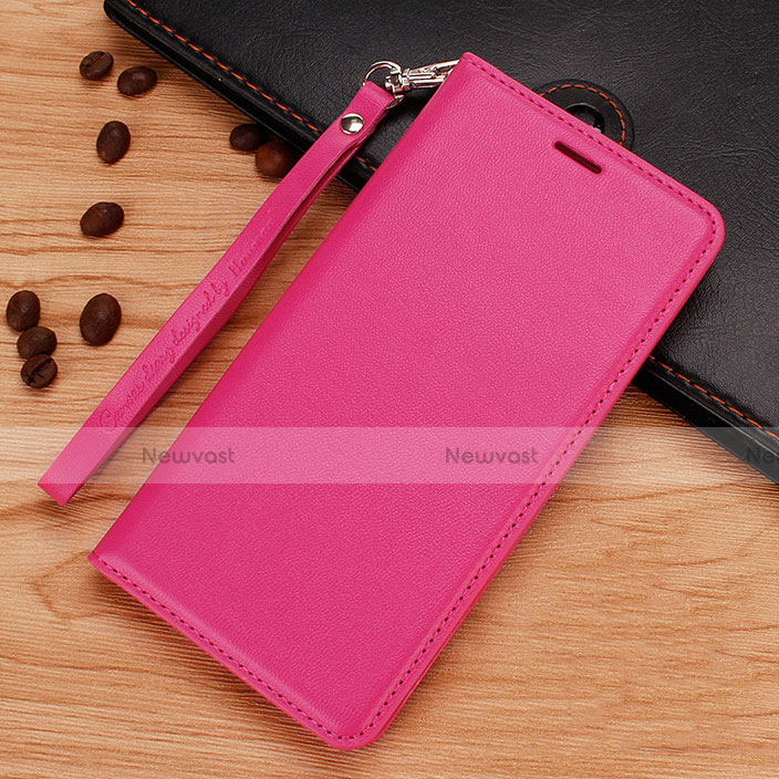 Leather Case Stands Flip Cover for Nokia X7 Hot Pink