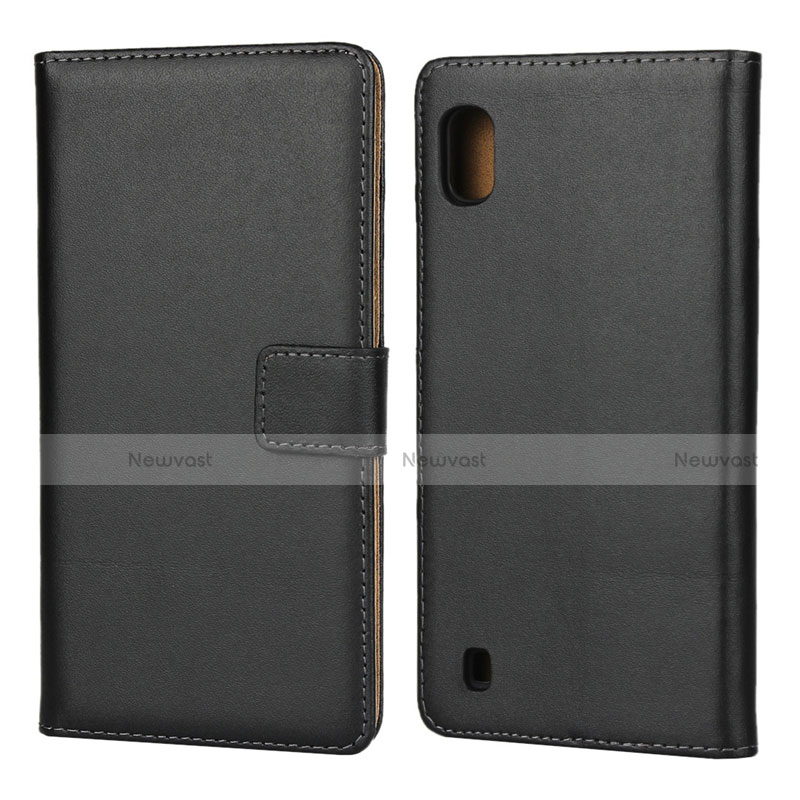 Leather Case Stands Flip Cover for Samsung Galaxy A10 Black