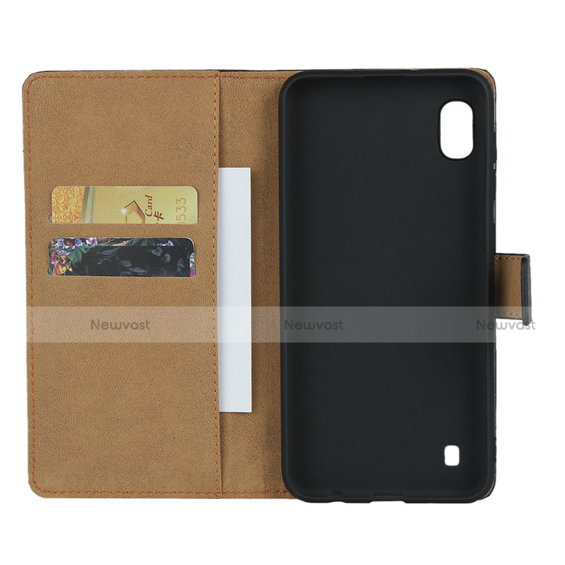 Leather Case Stands Flip Cover for Samsung Galaxy A10 Black