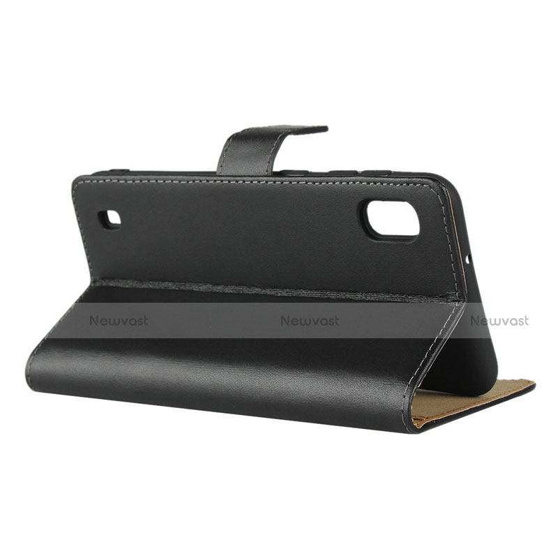 Leather Case Stands Flip Cover for Samsung Galaxy A10 Black